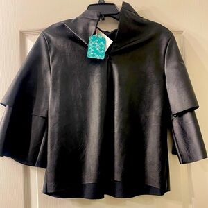 Funky Black Faux-Leather Top